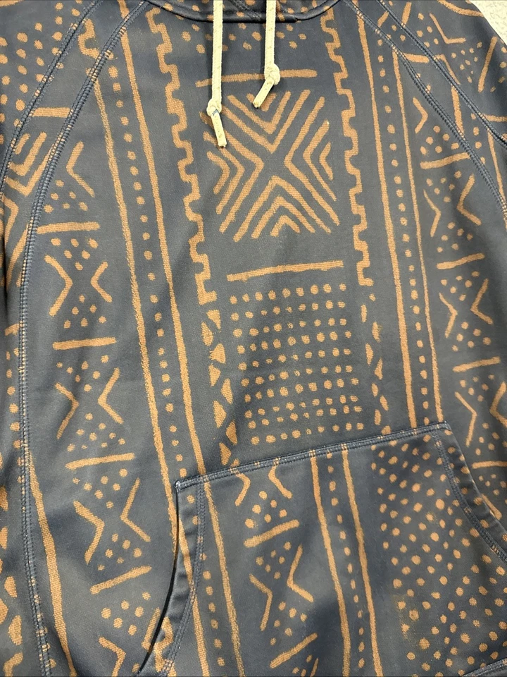 Sudadera con Capucha Burton Para Hombre Talla Mediana Azul Marino y Marrón Forrada de Vellón Pullover Snowboard Foto 2 de 4