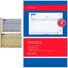 Duplicate Receipt Copy 50 Sets 2 Part Carbonless Record Book Invoice Receipt