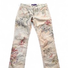 Ralph Lauren Purple Label Floral 160 Denim Slim Jeans Hand Painted Size 29