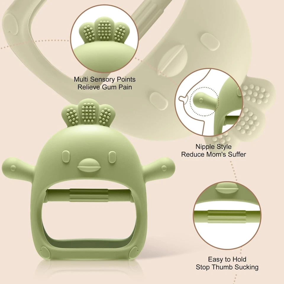 2 Pack Baby Teething Toys for 0-6 6-12 Months, Never Drop Infant Teether Teethin - Image 2 of 4