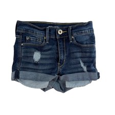 Levis Denizen Denim Shorts High Rise Shortie Womens W25 Summer Distressed
