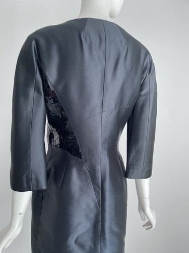 Cappotto giacca paillettes raso seta blu navy Christian Dior By John Galliano S/S 2007 - Foto 10 di 17