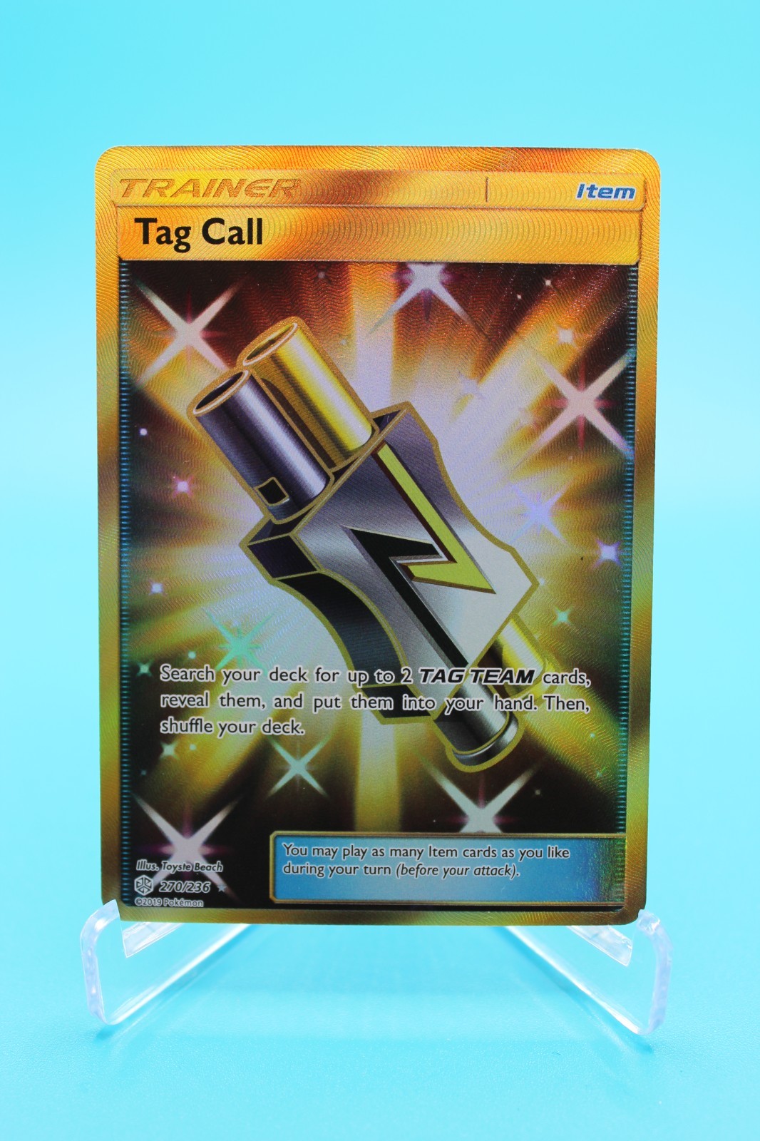 Pokemon TCG 2019 Tag Call (Secret) 270/236 Sm-Cosmic Eclipse Holo NM