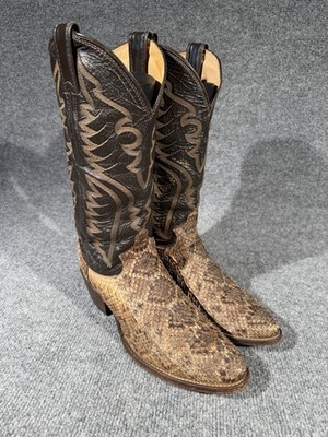 Justin Vintage 2773 Diamondback Rattlesnake Western Cowboy Boots Men s 8 D