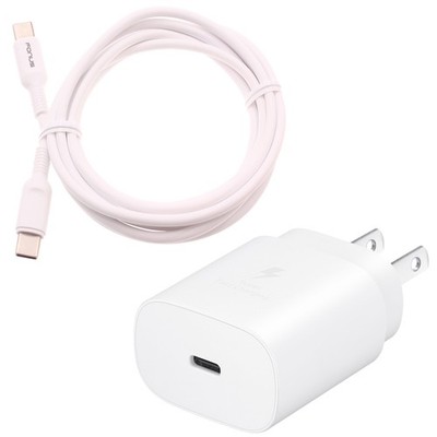25W Fast Home Charger PD Type-C 6ft USB-C Cable Quick Power for Smart Phones