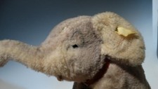 1959 STEIFF 6620,00 COSY TRAMPY ELEPHANT RED COLLAR BELL DRALON 20CM 8" BUTTON