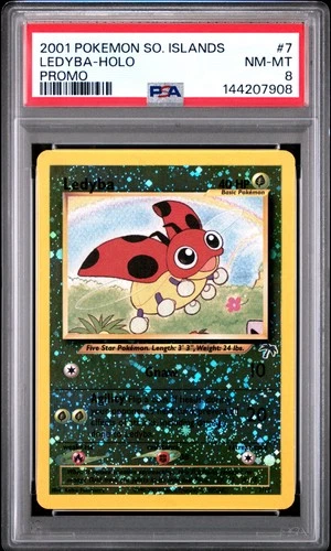 2001 POKEMON SOUTHERN ISLANDS PROMO #7 LEDYBA-HOLO PSA 8
