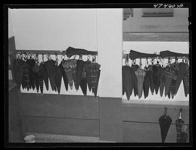 Santurce Puerto Rico 1942 Rodriguez Needlework Factory Women Umbrellas