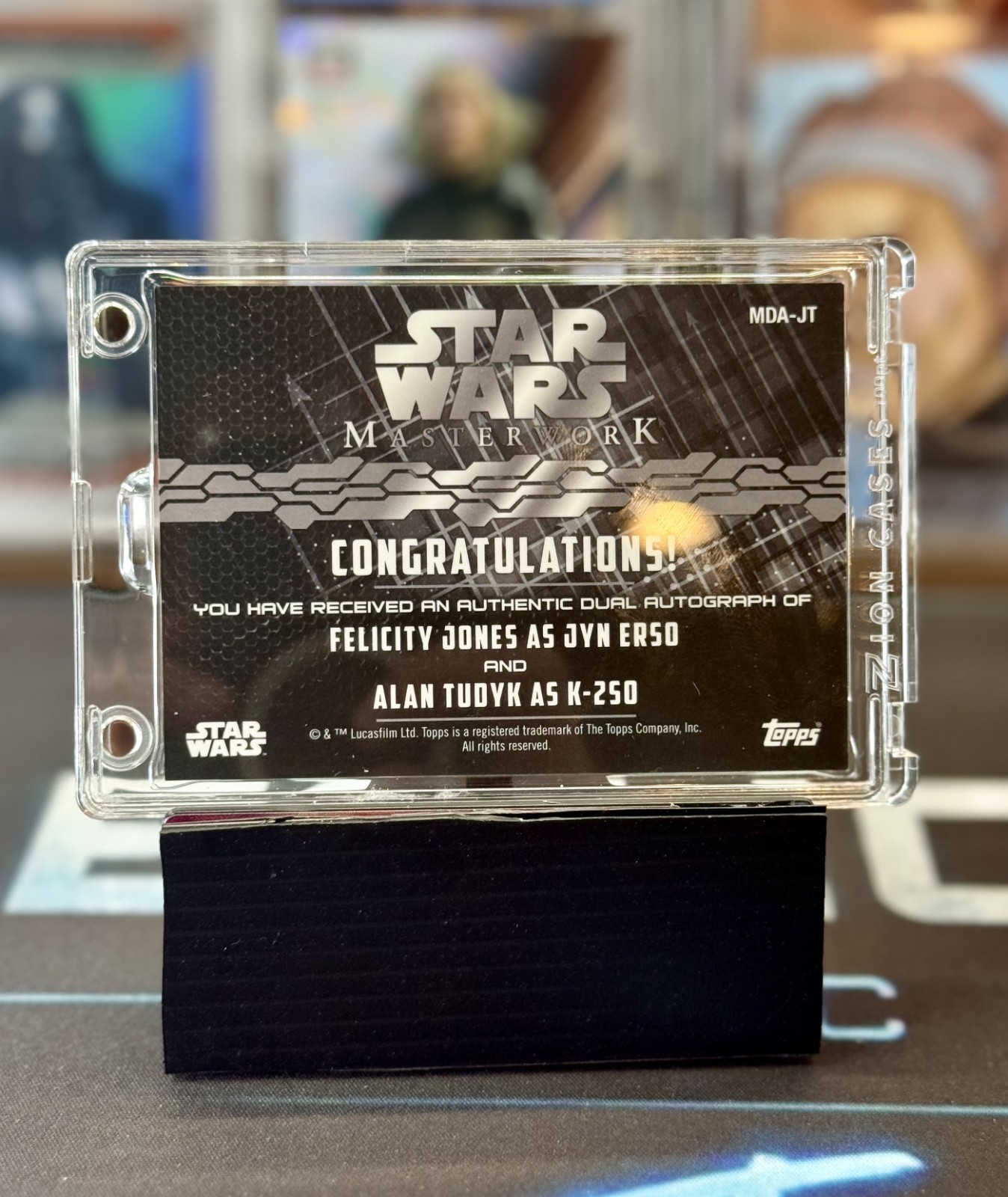 Topps Star Wars Masterwork Jyn & K-2SO Dual Auto /10 Felicity Jones & Alan Tudyk view 2