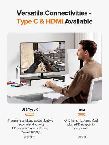 UPERFECT 24" 120Hz Portable Monitor 1080P 100% sRGB with Built-in Stand & VESA - Picture 7 of 10