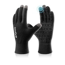 Warm Fleece Knit Winter Gloves for Men Women, Small Pack of 1 Pure Black