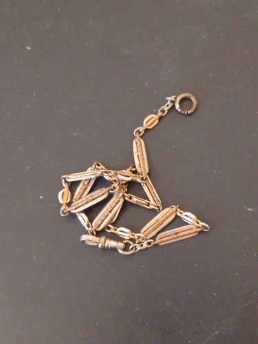 14" Pocket Watch Chain Gold Filled Two Tone - Picture 12 of 12