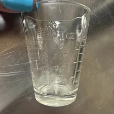 Vintage Glasco Glass Measuring Jigger Shot Glass 3 oz Teaspoons Tablespoons