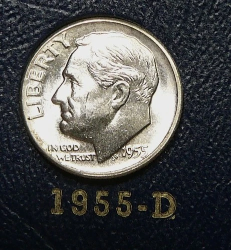 1955-D  Roosevelt Dime  Lustrous Uncirculated - FB Or Near