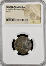 Ancient Thrace Greek Mesambria 200BC-100BC NGC Genuine Coin Athena Very Nice