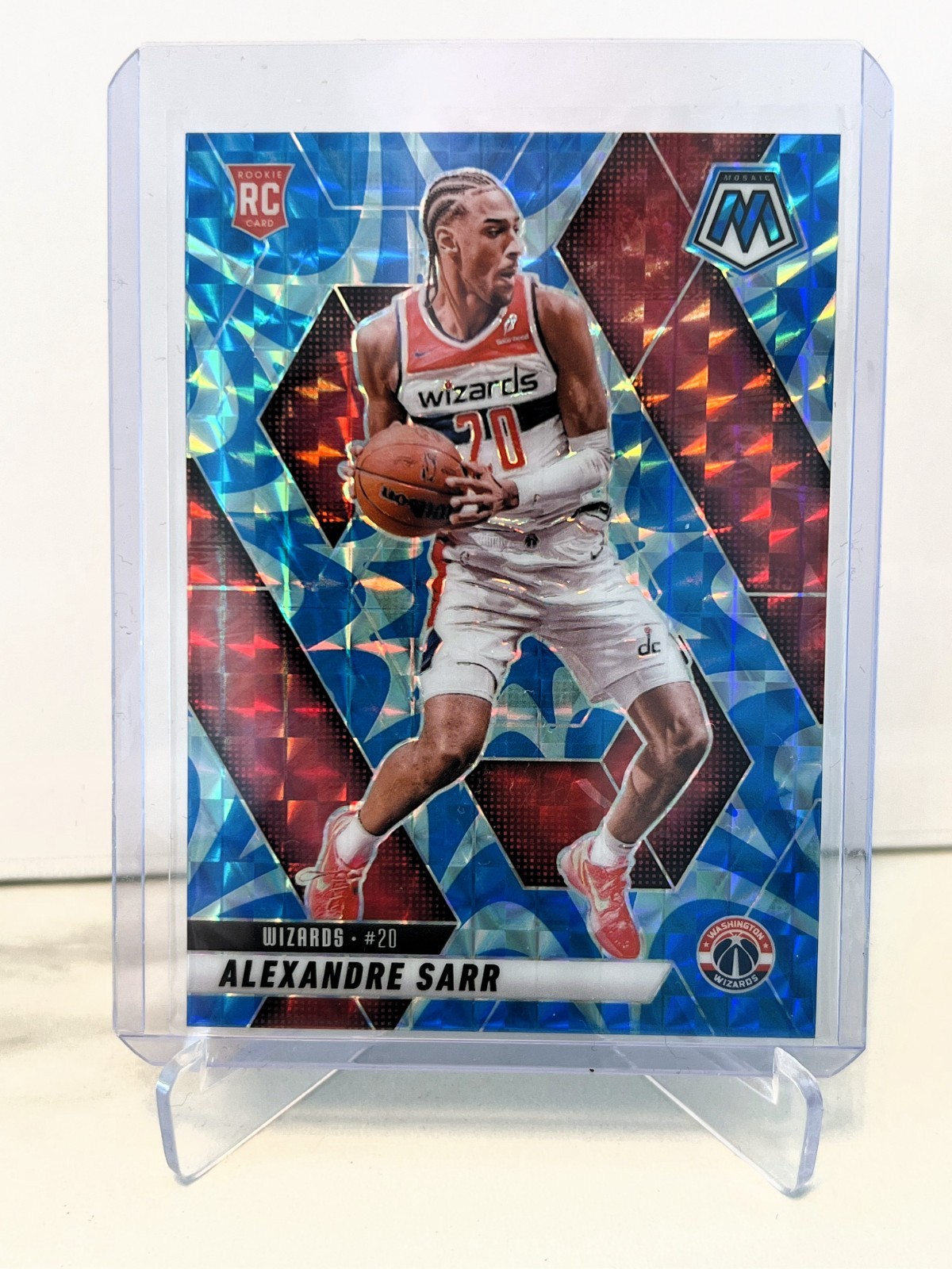 2024-25 Panini Mosaic Rookies Alexandre Sarr #216 Reactive Blue Mosaic