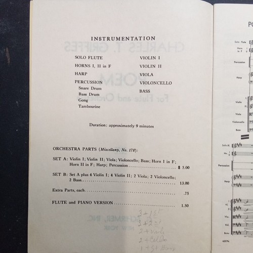 Poem for Flute and Piano Sheet Music Book x2 Charles T Griffes - Picture 4 of 7