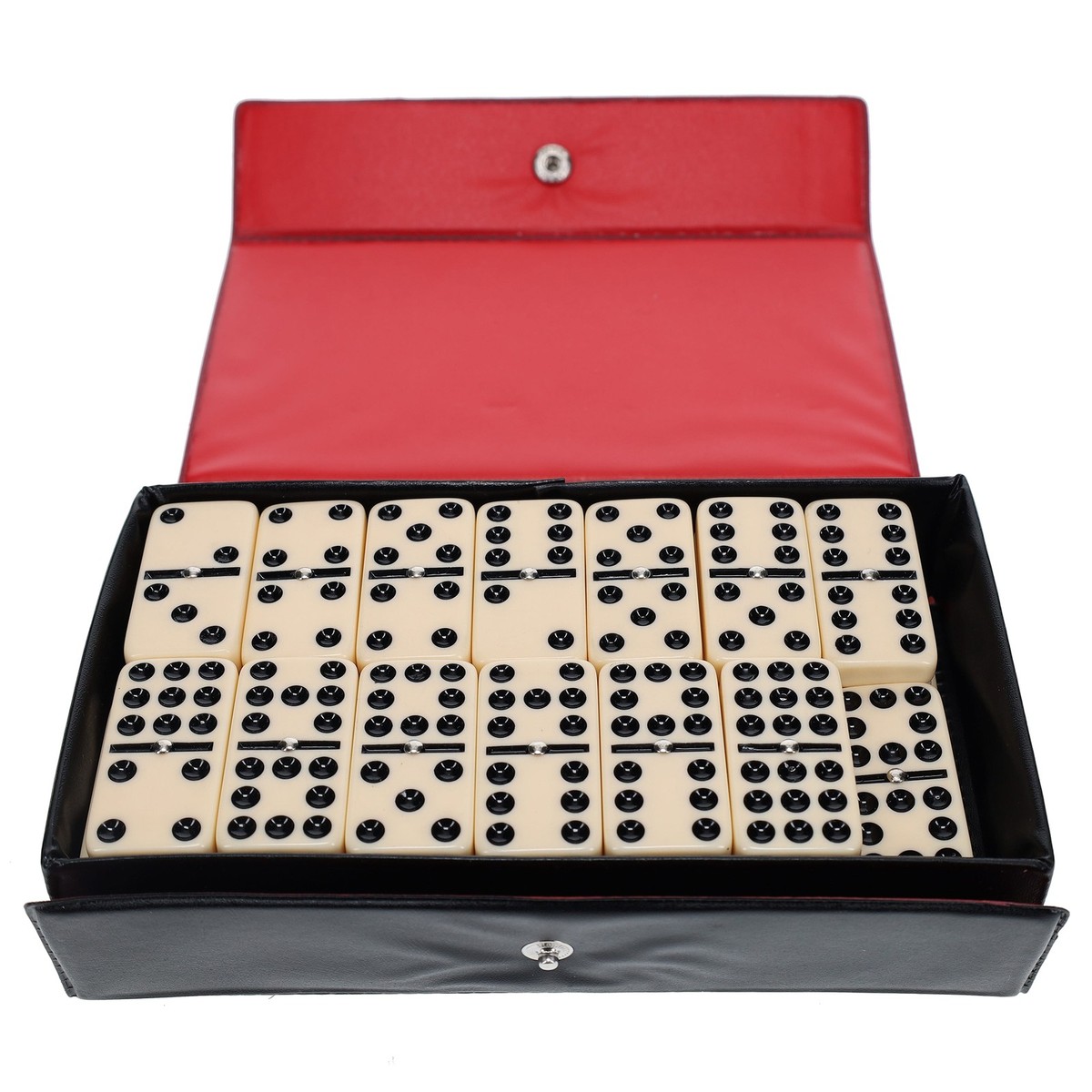 WE Games Double Nine Dominoes With Spinners - Ivory Tiles, Thick