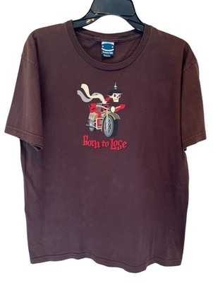 Vintage Gama-Go  Born To Lose  Motorcycle T-Shirt. Tim Biskup design. Large