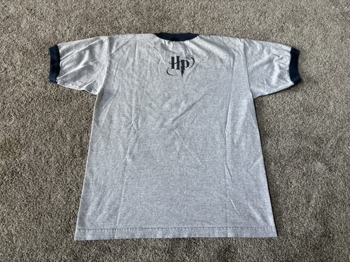 Vintage Harry Potter Shirt Youth Boys Large Gray Ringer Quidditch Golden Snitch - Picture 10 of 11