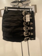 WINDSOR BUCKLE DOWN HIGH RISE DENIUM SHORT BLACK SZ: XS NWT SOLD OUT RARE FIND