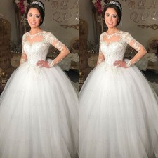 Vintage Victorian Wedding Dresses Long Sleeves A Line Appliques Bridal Gowns