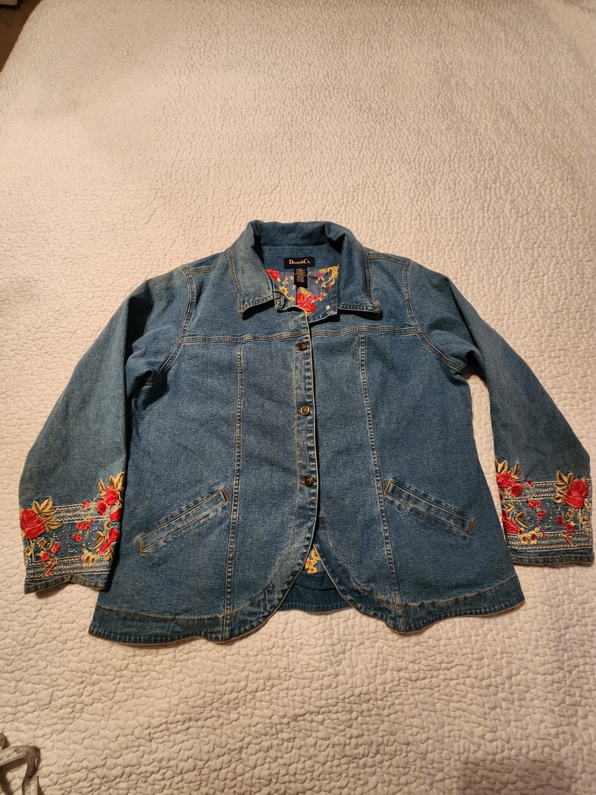 Denim & Co. Women's Denim Embroidered Jacket