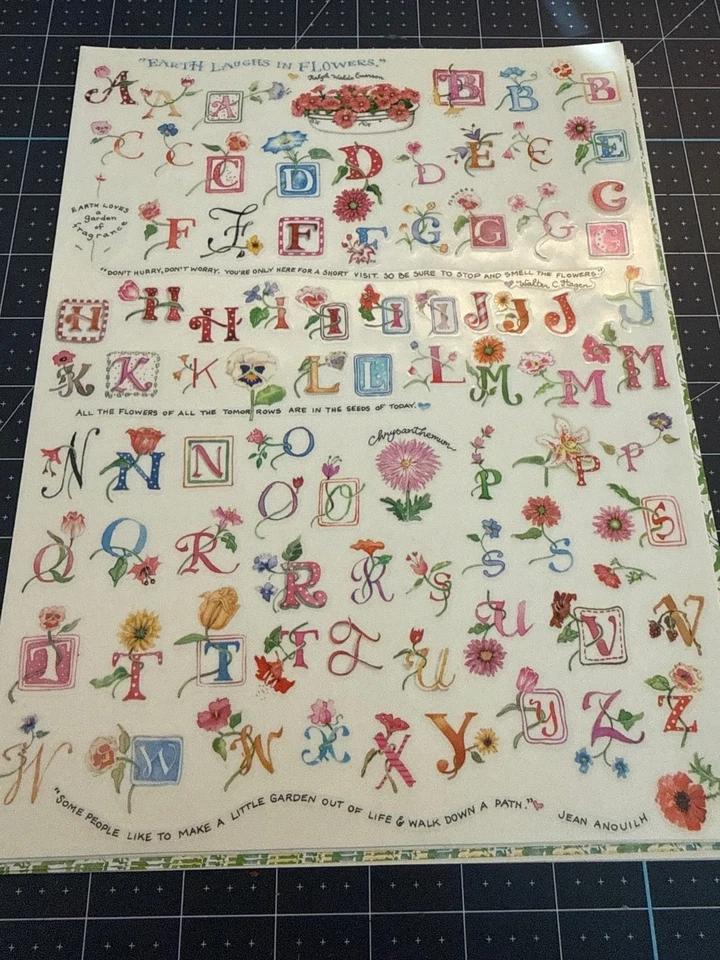 Susan Branch Alphabet Stickers 8.5 x 11 Vintage Scrapbook Choose Style