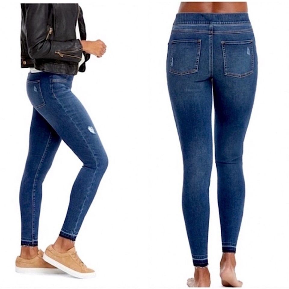 SPANX Pull On StretchDistressed Ankle Skinny Jean… - image 1