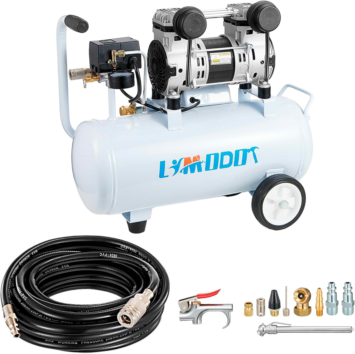 Quiet Air Compressor, Only 68Db, 5 Gallon Steel Tank, 2.8CFM