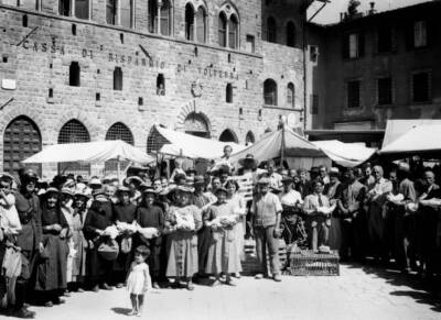 Market, Square, Pisa, Tuscany, Italy 1920 1930 OLD PHOTO