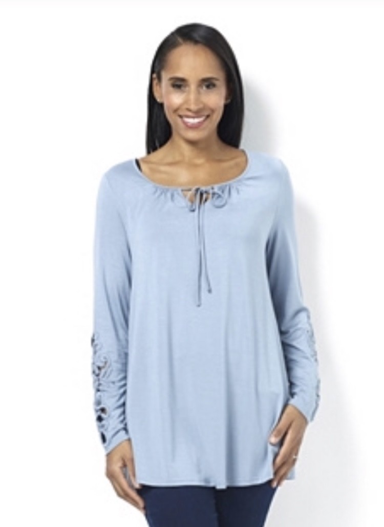 11# Together Crochet Detail Tie Front Long Sleeve Top Meduim RRP£42