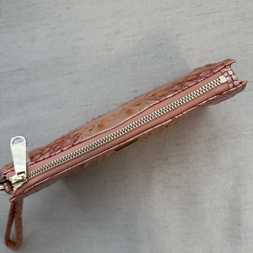 Brahmin Daisy Clutch Wristlet Apricot Rose Melbourne Leather - Picture 3 of 6