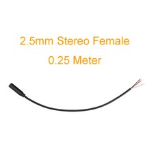 100pcs 25cm Stereo Audio AUX Cord 2.5mm Female Jack 3pin Wire DIY Pigtail Cable