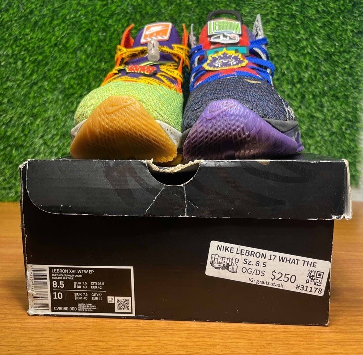 Nike Lebron 17 XVII EP What The Multicolor Size 8.5 Sneakers w