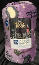 Disney Hocus Pocus Halloween Purple Throw Blanket 5' x 6 ft -The Big One -New