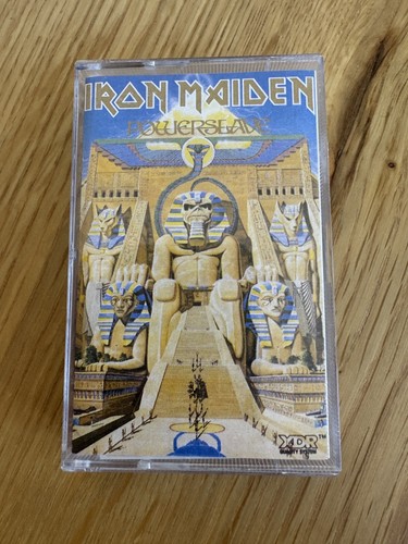 IRON MAIDEN - POWERSLAVE (1984) RARE ORIGINAL CASSETTE TAPE W/ LYRICS (VGC/NM) - Picture 3 of 12