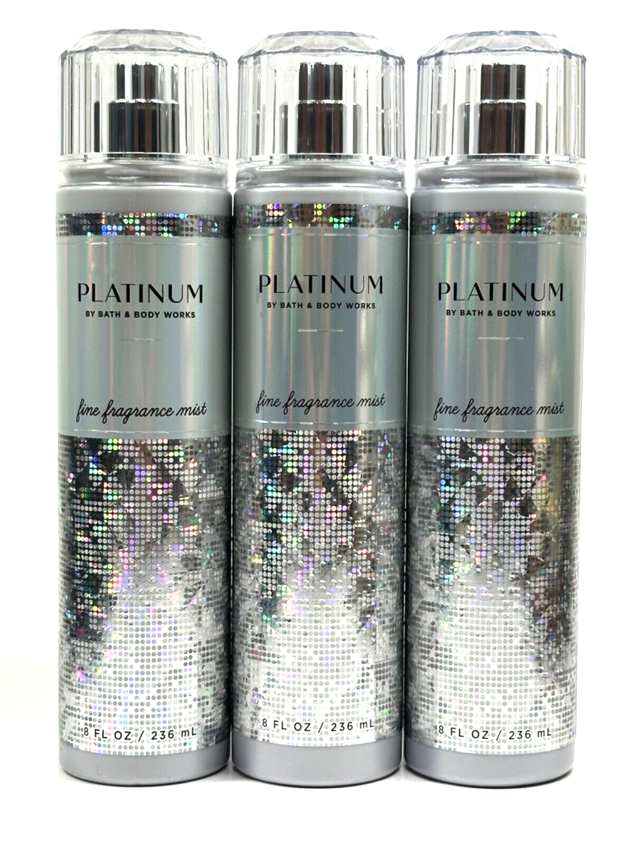 NEW 3 BATH & BODY WORKS PLATINUM BODY MIST FINE WOMEN FRAGRANCE