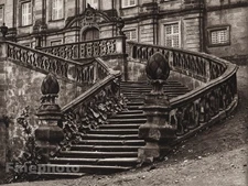 1924 Vintage GERMANY Banz Castle Outdoor Stairway Architecture Photo ~ HIELSCHER