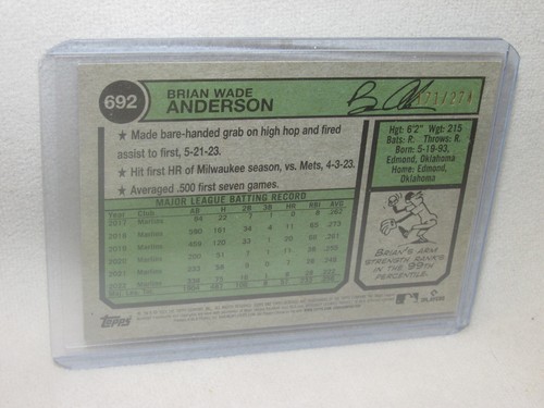 Brian Anderson * 2023 Topps Heritage High Number * Silver Chrome Refractor /274 - Picture 2 of 3