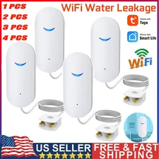 1-4 X WiFi Smart Water Leak Sensor Detector APP Alarm Home Water Leak Detector
