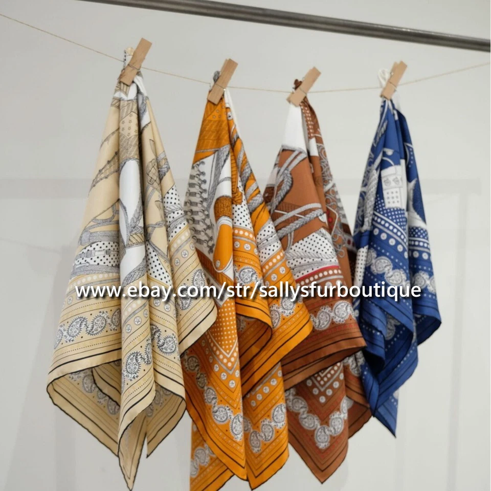 Sallys Boutique 16 Momme Twill Silk Wrap Scarf Aztec Print Square Shawl 35" - Image 2 of 4