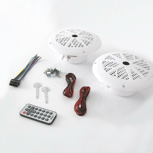 Pyle Bluetooth Marine Receiver Stereo & Speaker Kit 2 5.25? Waterproof Speakers - Picture 12 of 14