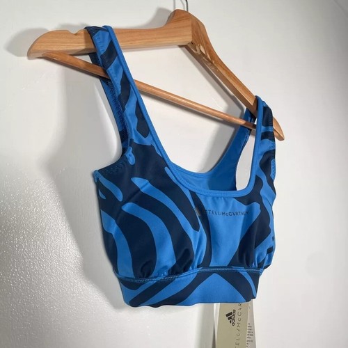 Adidas By Stella McCartney Maternity Bikini Top Womens Size XS Blue Zebra Print - Picture 4 of 14