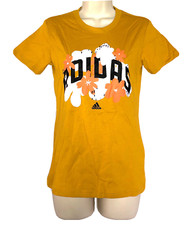 Adidas Shirt Medium Womens NEW Gold Tee Floral Graphic Top Crew Neck T-shirt M 8