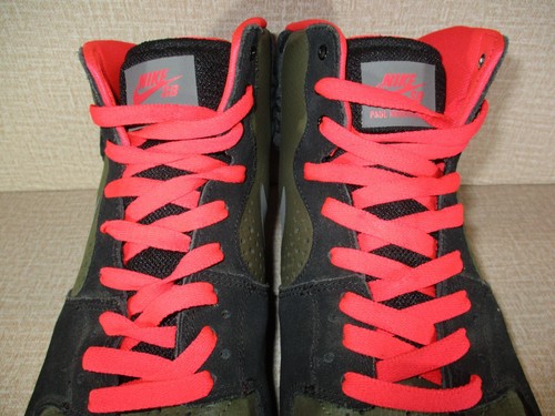 Nike SB Paul Rodriguez 7 High Top Men's Size 11 Black Olive Crimson 616355-036 - Picture 12 of 14