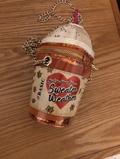 betsey johnson pumpkin spice latte purse