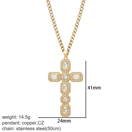 Collier Croix Jésus Acier Inoxydable Pendentif Homme Femme Bijoux Religieux Mode - Picture 38 of 39