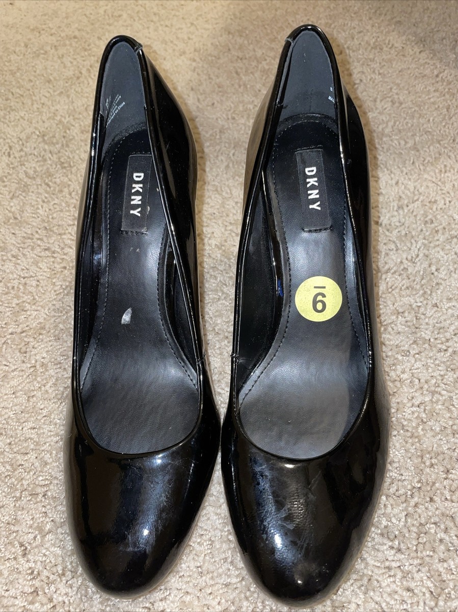 DKNY Black Patent Leather Pumps Size