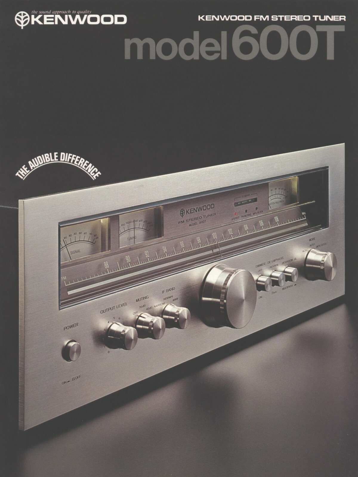 High resolution scans of the so rare brochure for Kenwood Model 600T FM/AM tuner